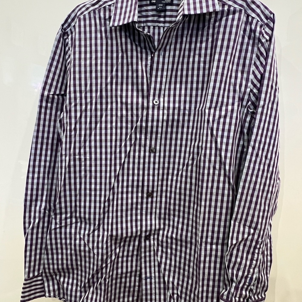GAP Men's Purple Plaid Button Down Shirt